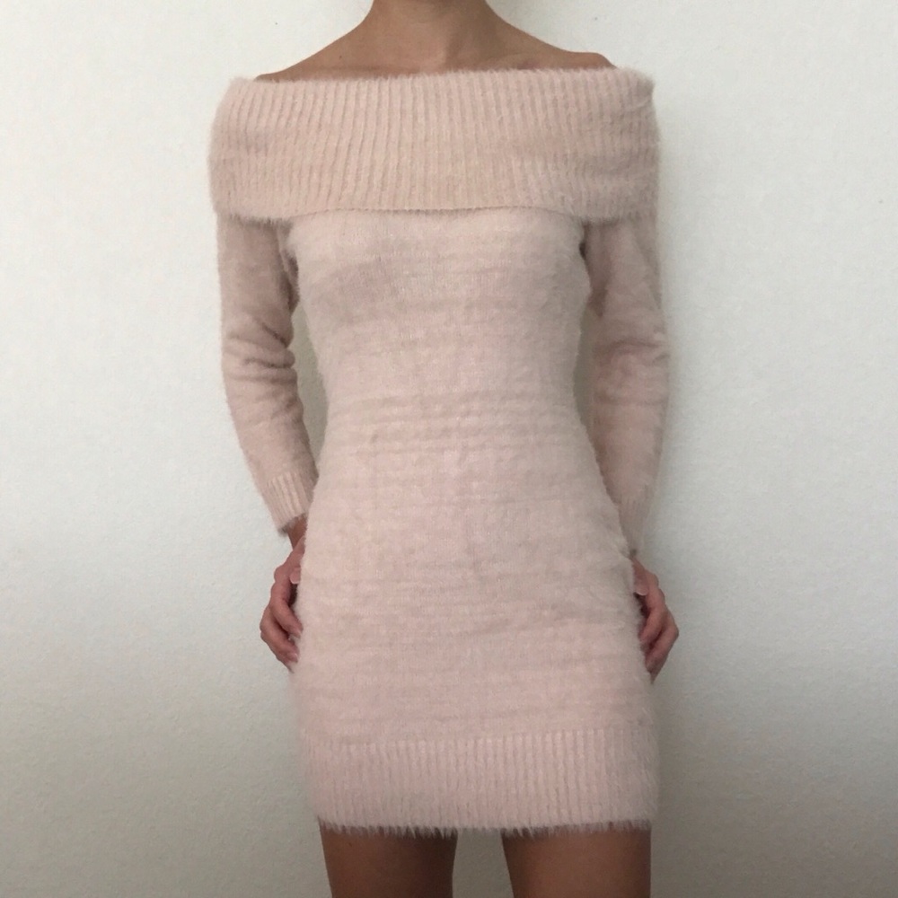 LAST CHANCE! Agaci Hello Miss Mauve Off Shoulder Sweater Dress